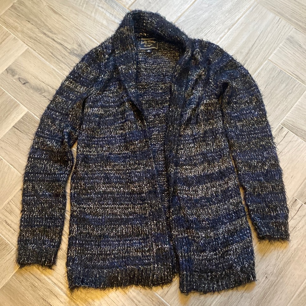 Lucky brand cardigan medium, little sparkles, blue and black